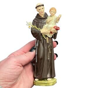 Pasquini Italy Saint Anthony Figure Baby Jesus Hand Painted Religious Christmas